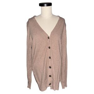 J. Crew Tan V-neck Wool Blend Cardigan Sweater